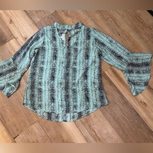 Veronica M Bell sleeve and choker neckline blouse. Size Medium